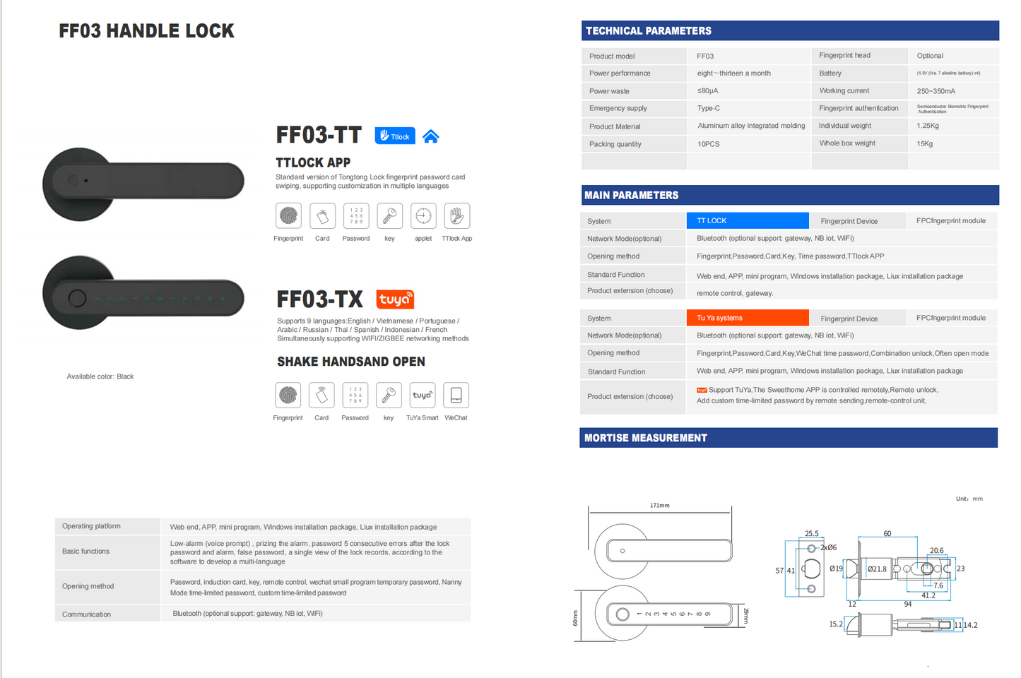 🚪Slimme Deurklink met Toegangscode & App – Keyless Entry – Tuya Smart / Smart Life – Draadloos & Modern Design