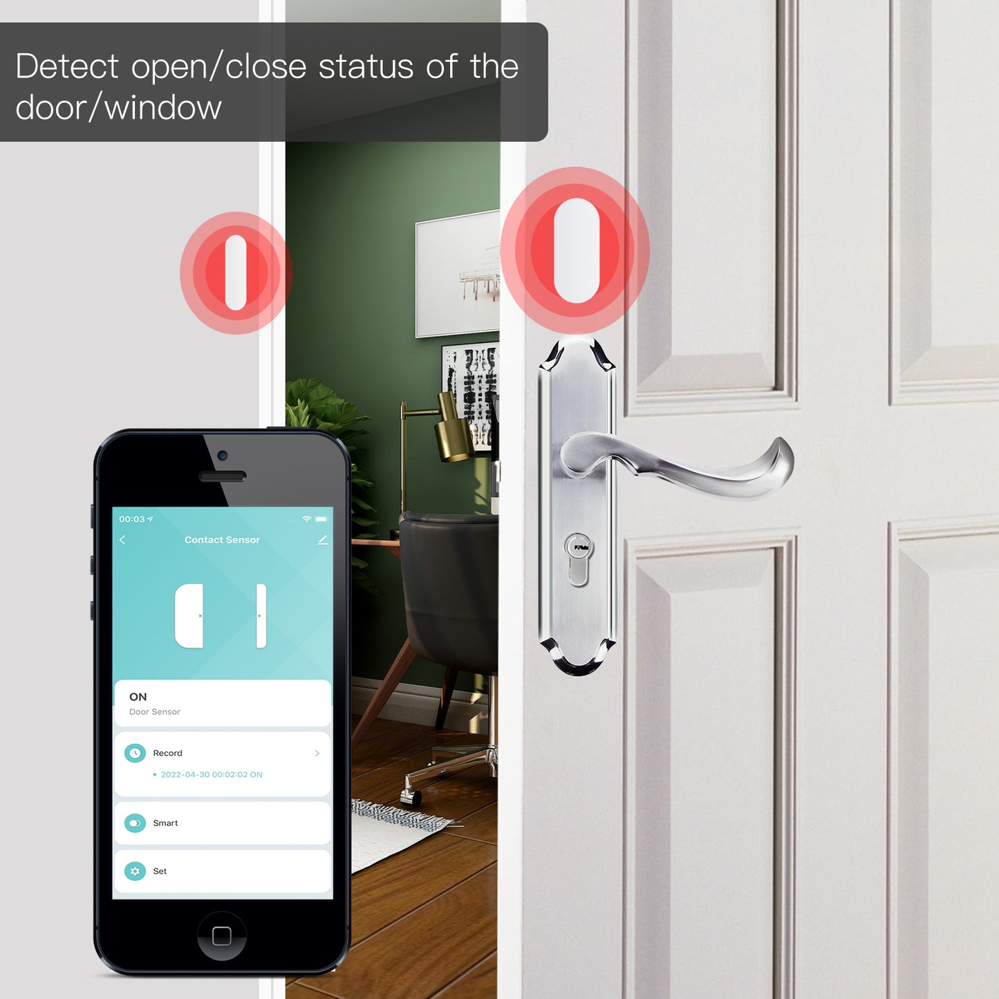 🚪 Smart Door & Window Sensor WiFi | 🔔 80dB Alarm | 📱 App Control | 🎙️ Alexa & Google | 🔋 Battery