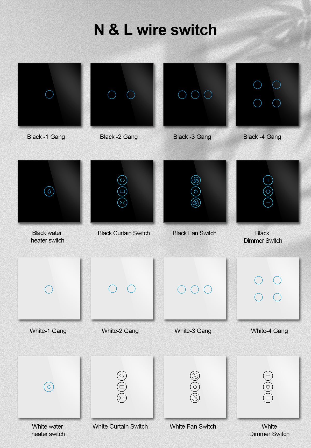 💡 Smart WiFi Light Switch 1-Gang | Tuya Smart Life 📱 | ⚡ 800W | 🖤 Tempered Glass | 🎙️ Alexa & Google