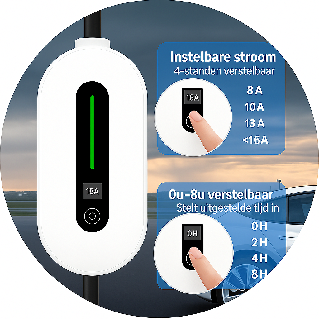 MOBIELE THUISLADER WIT 3,7KW VOOR TYPE 2 •exclusief verzendkosten•