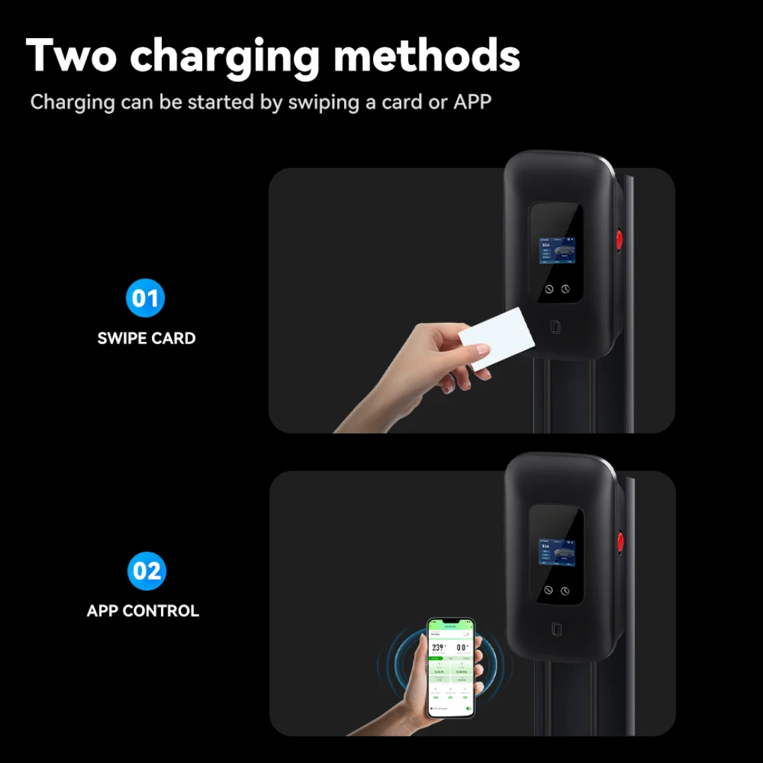 Wallbox 11kw zwart met App control 3-fase (Ook 1-fase mogelijk) •exclusief verzendkosten•