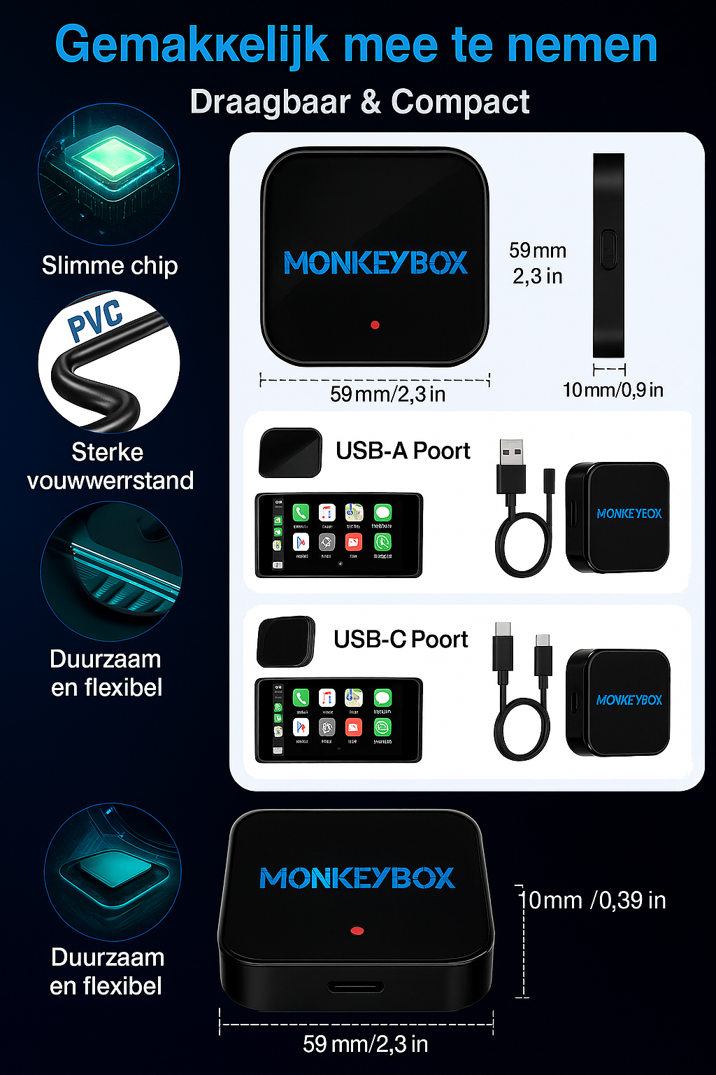 MONKEYBOX Videobox AI interface Apple Carplay/Android Auto Youtube/Netflix