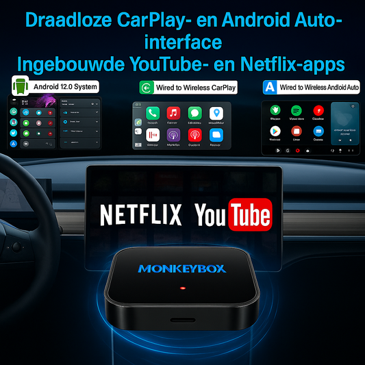 MONKEYBOX Videobox AI interface Apple Carplay/Android Auto Youtube/Netflix