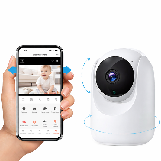 📷Slimme 4MP WiFi Binnencamera – Pan & Tilt – Nachtzicht – Bewegingsdetectie – Tuya Smart / Smart Life – App & Spraakbediening