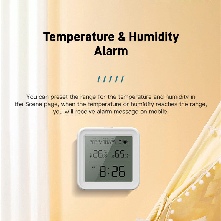 🌡️Slimme Zigbee Temperatuur- & Luchtvochtigheidssensor met Display – Tuya Smart / Smart Life – Werkt met Alexa & Google Home