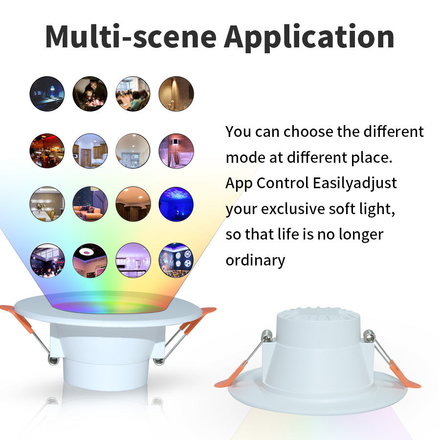 💡Slimme RGB WiFi Inbouwspot – Dimbaar – RGB + Warm & Koud Wit – Tuya Smart / Smart Life – Alexa & Google Assistant