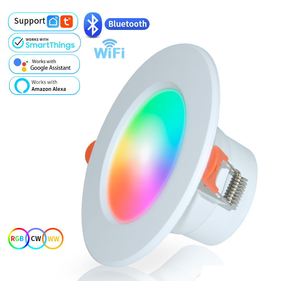 💡Slimme RGB WiFi Inbouwspot – Dimbaar – RGB + Warm & Koud Wit – Tuya Smart / Smart Life – Alexa & Google Assistant
