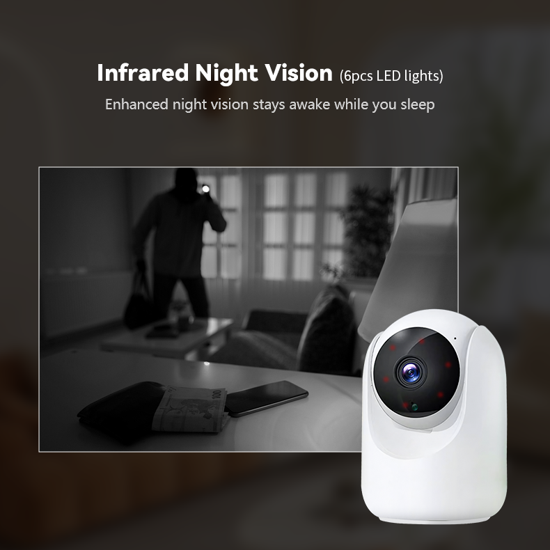 📷Slimme 4MP WiFi Binnencamera – Pan & Tilt – Nachtzicht – Bewegingsdetectie – Tuya Smart / Smart Life – App & Spraakbediening