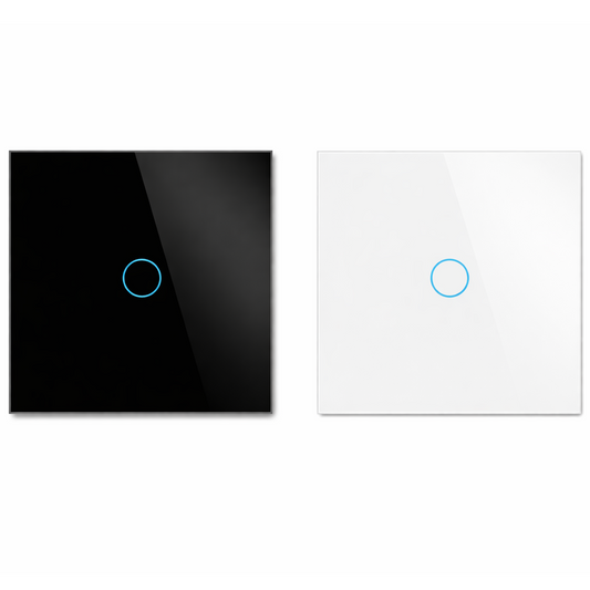 💡 Intelligenter WLAN-Lichtschalter (1-fach) | Tuya Smart Life 📱 | ⚡ 800 W | 🖤 Gehärtetes Glas | 🎙️ Alexa &amp; Google