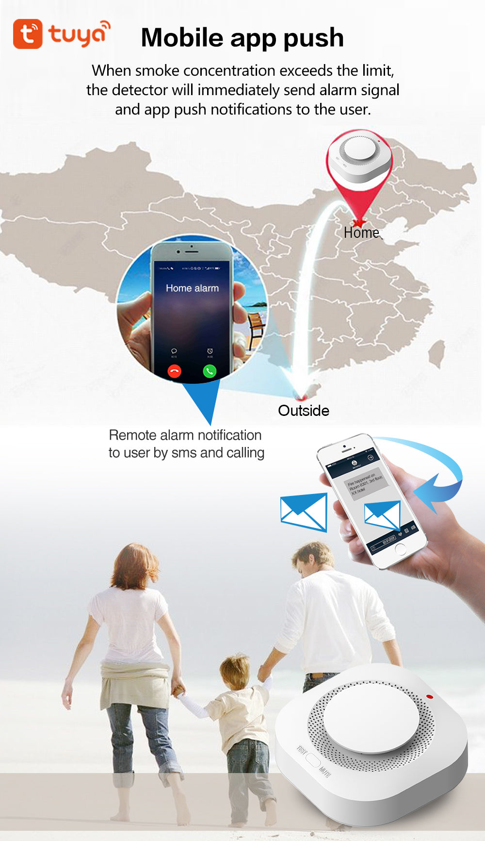 🔥 Slimme Rookmelder WiFi of Zigbee | 🚨 80dB Alarm | 💡 LED Indicatie | 📱 App Meldingen | 🔋 Batterij