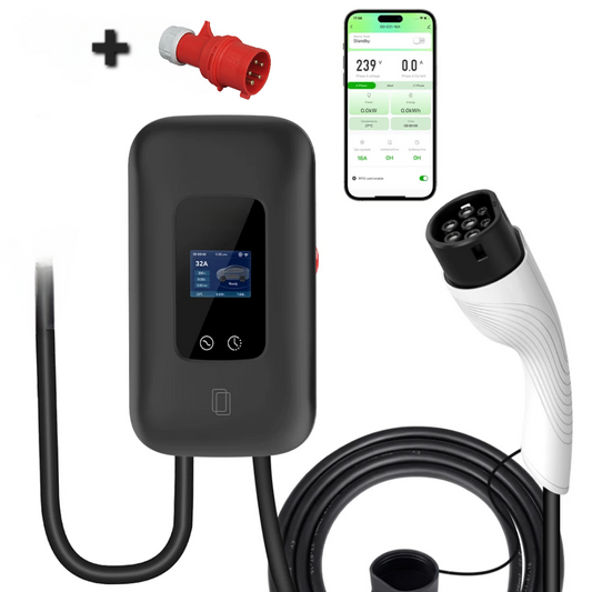Wallbox 11kw zwart met App control met voorgemonteerde 3-fase 16A stekker •exclusief verzendkosten•