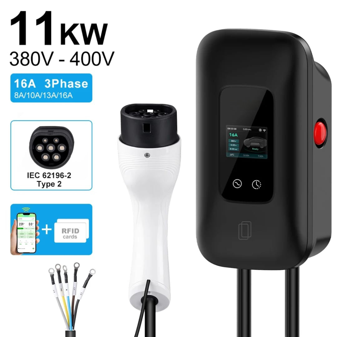 Wallbox 11KW zwart met App control 3-fase 16A •exclusief verzendkosten•